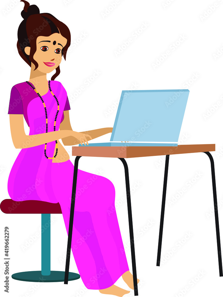 Indian woman executive, an entrepreneur working from home in corona pandemic Indian woman executive, an entrepreneur working from home in corona pandemic