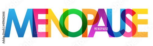 MENOPAUSE colorful vector typography banner isolated on white background