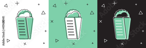 Set Gyros Pita Greek fast food traditional cuisine icon isolated on white and green, black background. Gyro with greek salad in tzatziki sauce wrapped sandwich. Vector.