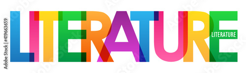 LITERATURE colorful vector typography banner isolated on white background