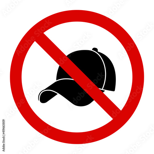 Warning no hat sign and symbol graphic design vector illustration