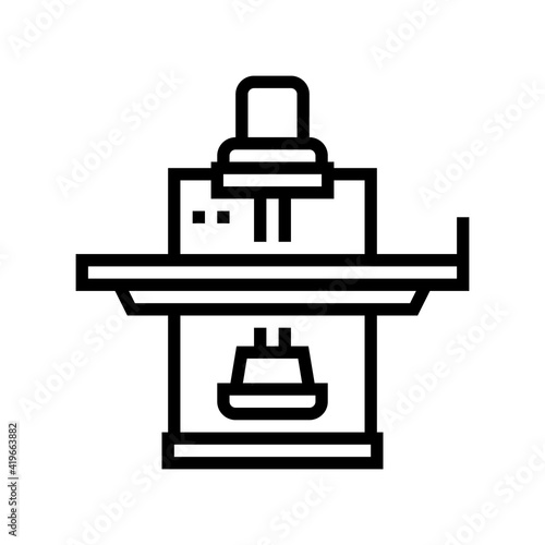 fluoroscope radiology line icon vector. fluoroscope radiology sign. isolated contour symbol black illustration