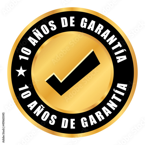 10 años de garantía etiqueta