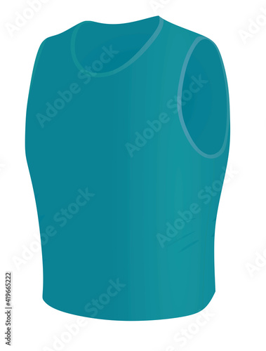 Blue textile vest. vector illustration