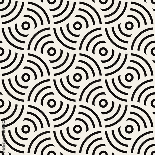 Vector seamless pattern. Modern stylish texture. Repeating geometric tiles. Concentric bold circles.