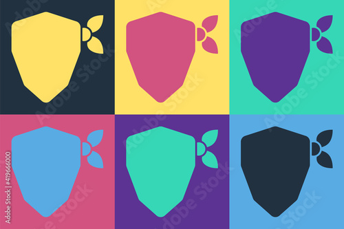 Pop art Vandal icon isolated on color background. Vector.