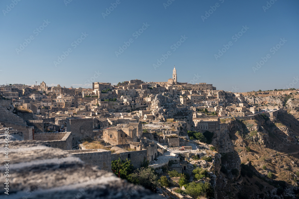 view of the beautiful oldtown of Matera, Basilicata