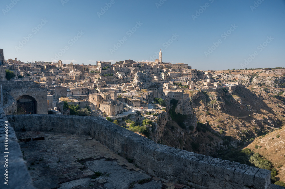 view of the beautiful oldtown of Matera, Basilicata