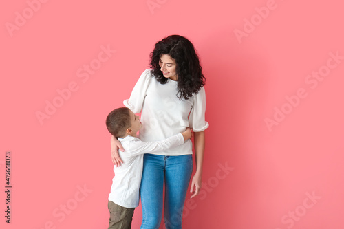 Happy woman and her little ...