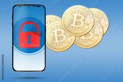 Obraz w ramie Bitcoin. Virtual payment.