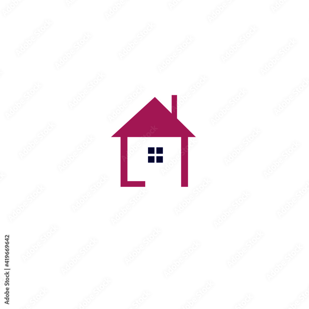 Colorful House sign, symbol, art, clipart, logo isolated on white Colorful House sign, symbol, art, clipart, logo isolated on white