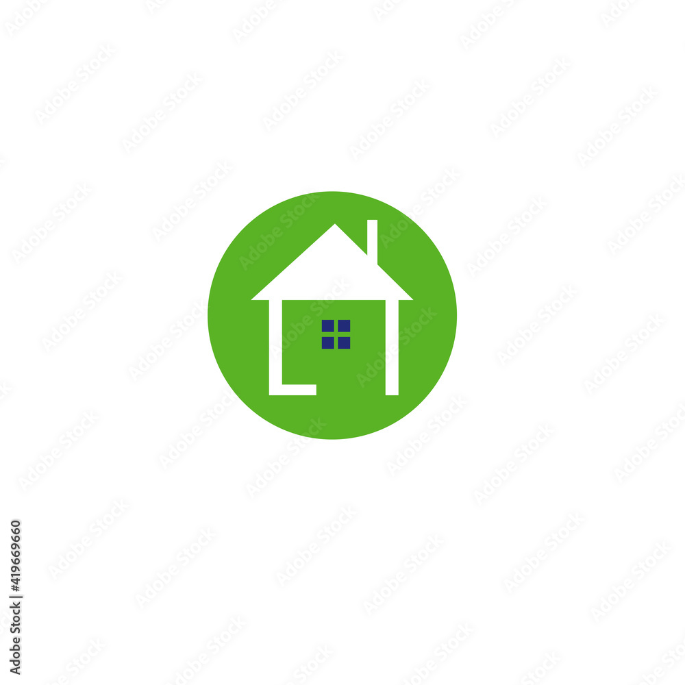 Colorful House sign, symbol, art, clipart, logo isolated on white Colorful House sign, symbol, art, clipart, logo isolated on white