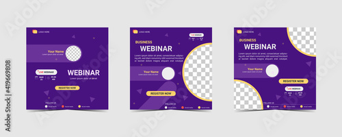 collection webinar social media post template. Banner promotion