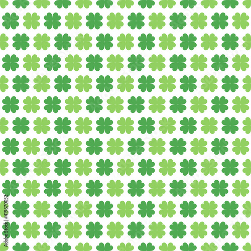Green four leaf clover with seamless background
