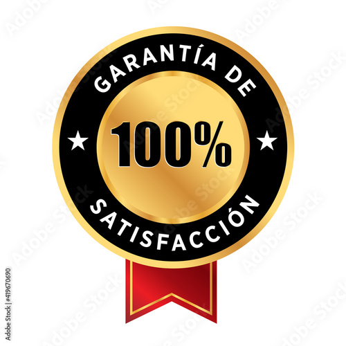 etiqueta satisfacción 100% garantizada