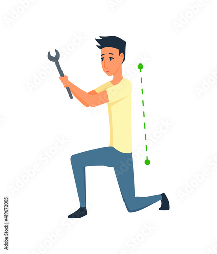 Posture and ergonomics. Correct alignment of human body in standing posture for good personality and healthy of spine and bone. Healthy natural posture at work