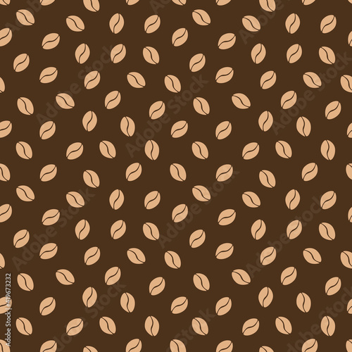 Brown coffee beans. Coffe seamless vector pattern. Suitable for wrapping paper  fabric printing  coffee shop  restaurant  cafe