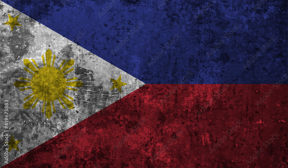 Grunge Philippines flag. Philippines flag with waving grunge texture ...