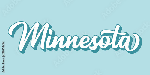 Hand sketched MINNESOTA text. 3D vintage, retro lettering for poster, sticker, flyer, header, card, clothing, wear
