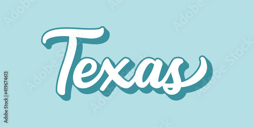 Hand sketched TEXAS text. 3D vintage, retro lettering for poster, sticker, flyer, header, card, clothing, wear