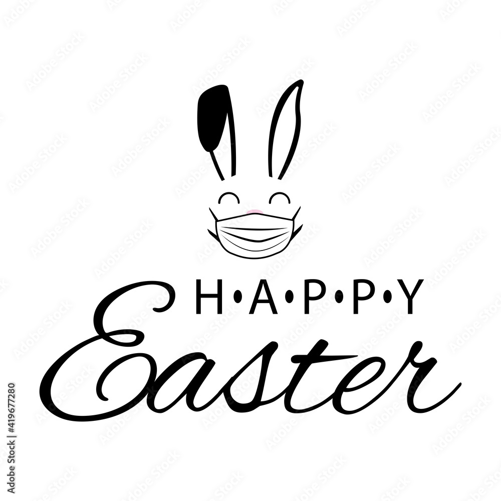 Obraz premium Happy Easter, Covid-19