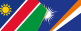 Namibia and Marshall Islands flags, two vector flags.