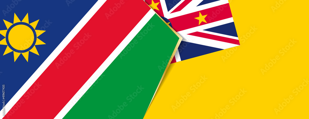 Namibia and Niue flags, two vector flags.
