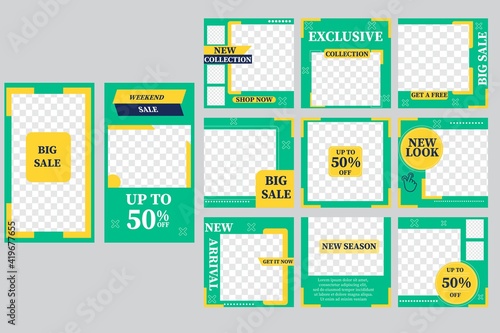 editable social media template for fashion, modern social media post template