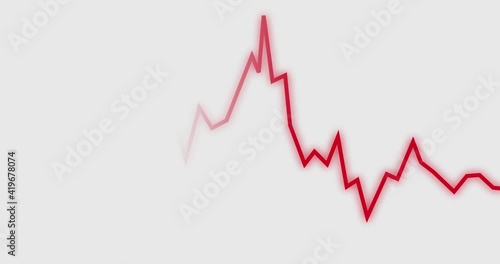 Insolvency Stock Market Crash of Loosing Investment Animation 4k Video on White Background.