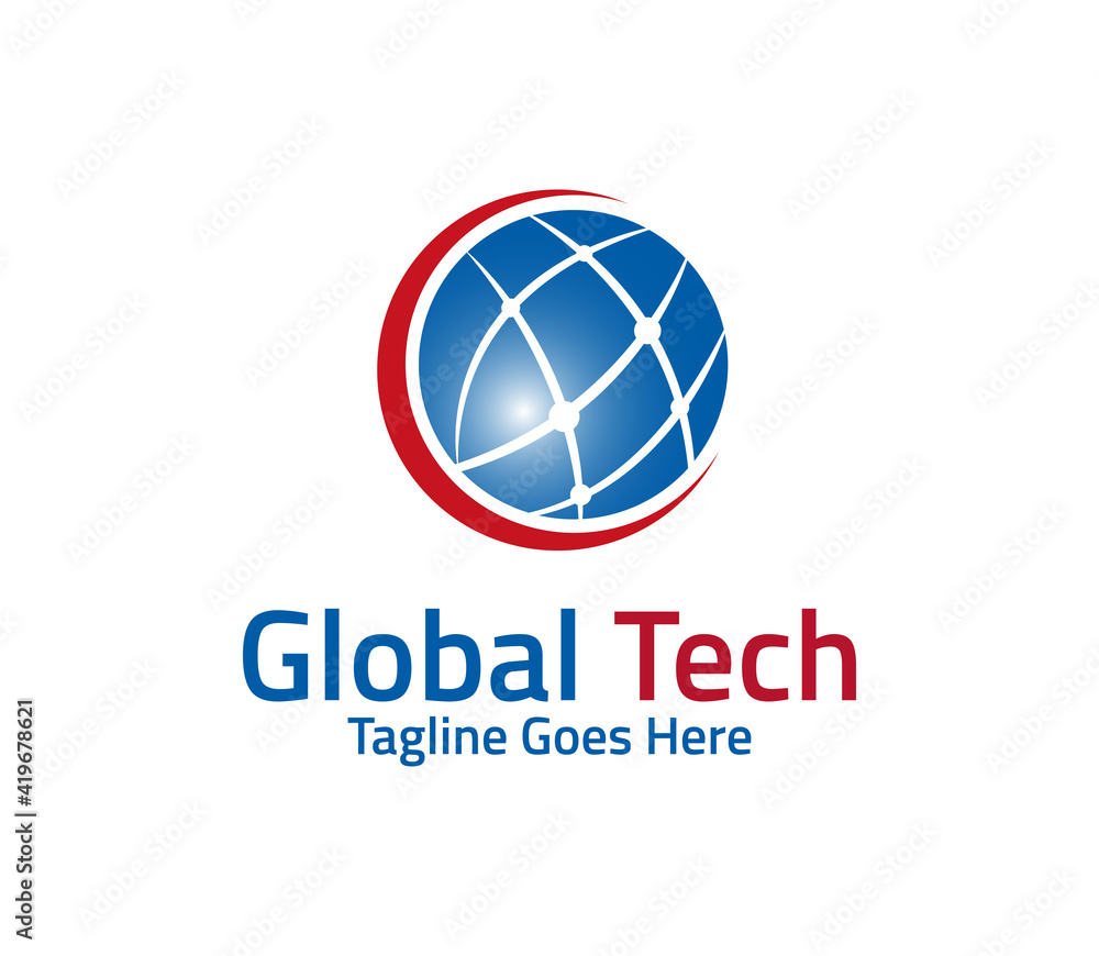 global technology logo design illustration global technology logo design illustration