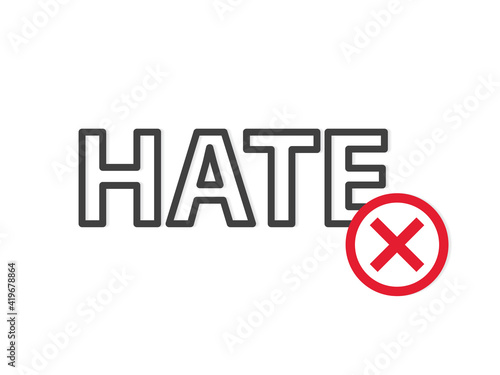 no hate concept icon - vector illustration