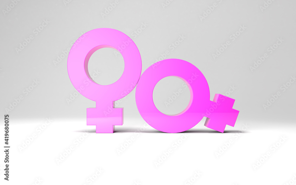 Gender signs illustration for lgbt themed background with two sexual female couple symbols. 3D gender signs for pride month or same sex marriage greeting cards. 3D illustration Gender signs illustration for lgbt themed background with two sexual female couple symbols. 3D gender signs for pride month or same sex marriage greeting cards. 3D illustration