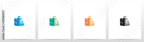 Two People Climbing Letter Logo Design Y