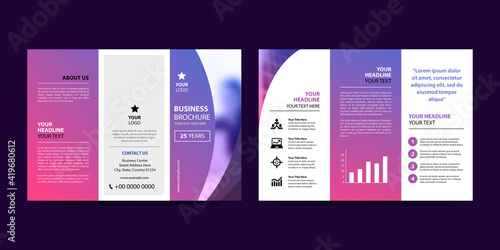 Trifold brochure design. A4 abstract  corporate brochure template. Creative modern business flyer template design.