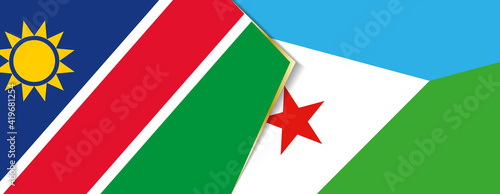 Namibia and Djibouti flags, two vector flags.