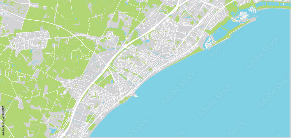 Fototapeta premium Urban vector city map of Greve, Denmark