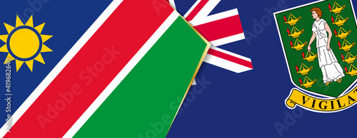Namibia and British Virgin Islands flags, two vector flags.