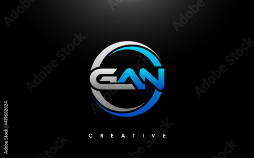 GAN Letter Initial Logo Design Template Vector Illustration