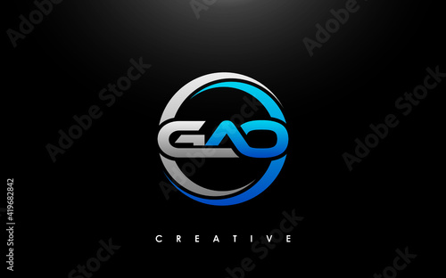Bild auf Leinwand GAO Letter Initial Logo Design Template Vector Illustration