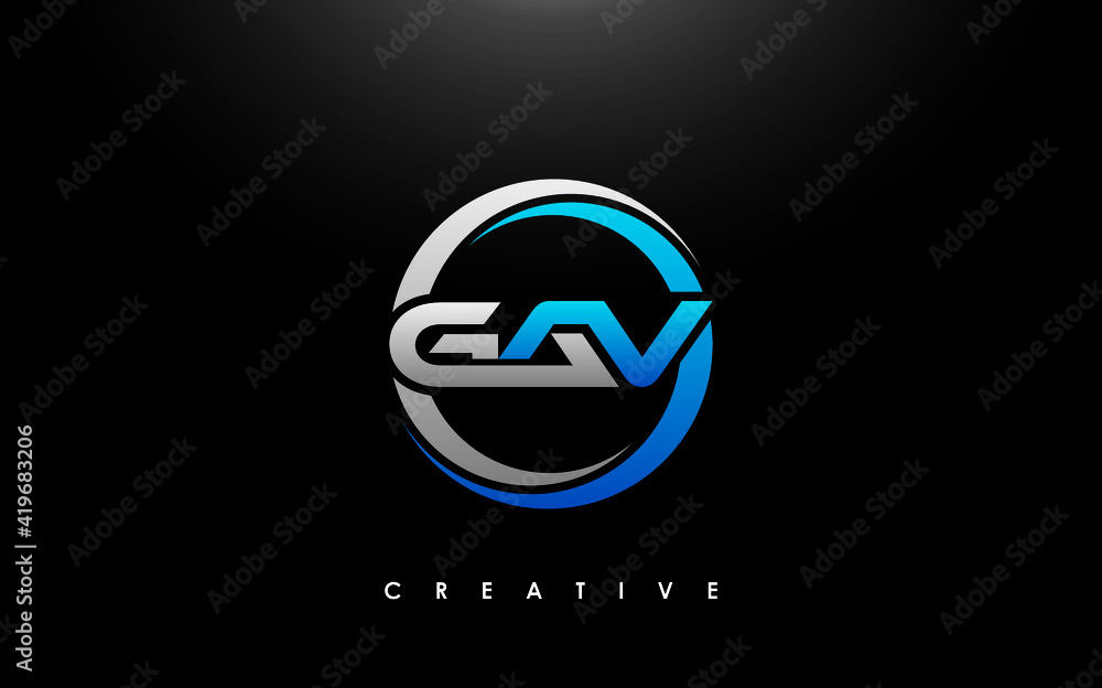 GAV Letter Initial Logo Design Template Vector Illustration GAV Letter Initial Logo Design Template Vector Illustration