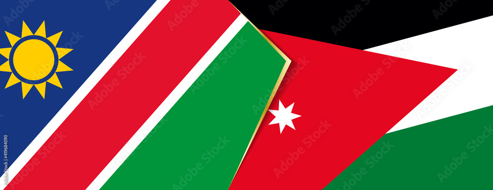 Namibia and Jordan flags, two vector flags. Namibia and Jordan flags, two vector flags.