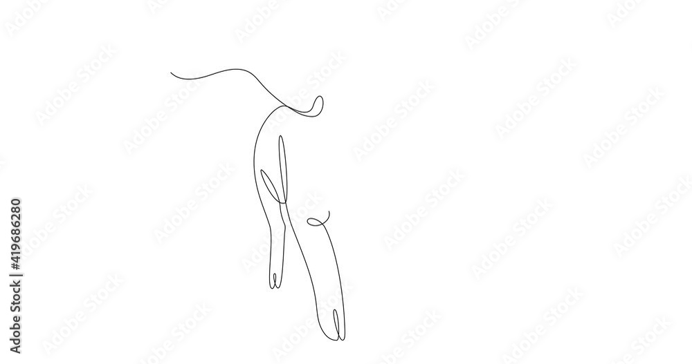 Self drawing animation of continuous line drawing of a little pig. Farm animals series. Black line on white background, isolated drawing. Self drawing animation of continuous line drawing of a little pig. Farm animals series. Black line on white background, isolated drawing.