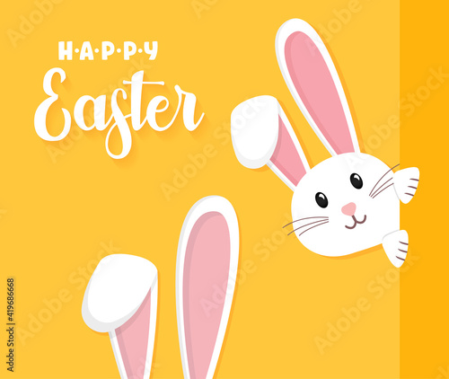 Easter rabbit, easter Bunny. Vector illustration.