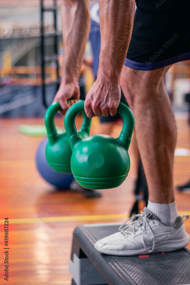 Naklejka premium kettlebell in gym