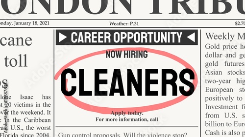 Cleaner job offer vector