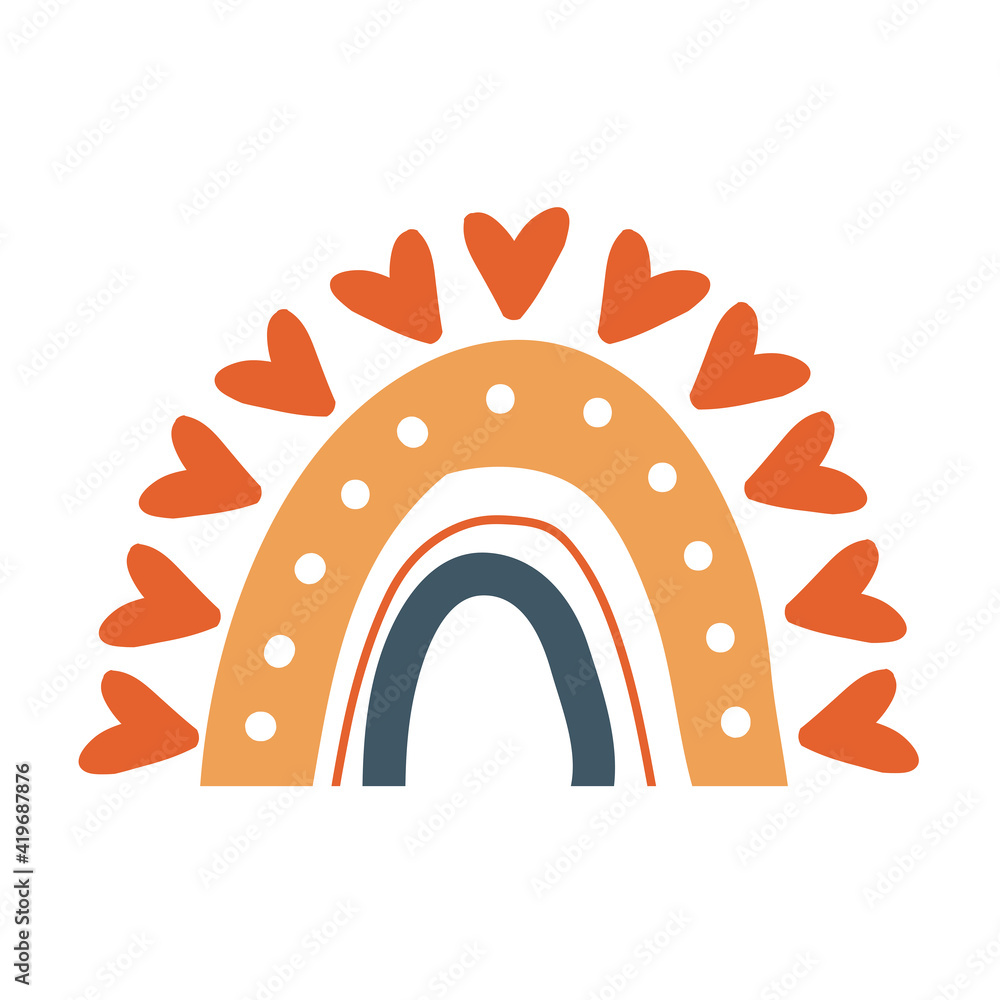 Cute hand-drawn rainbow isolated on a white background Cute hand-drawn rainbow isolated on a white background