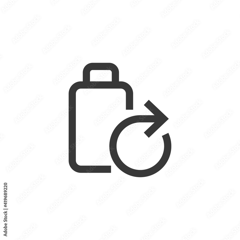 Battery icon. Reload symbol modern, simple, vector, icon for website design, mobile app, ui. Vector Illustration Battery icon. Reload symbol modern, simple, vector, icon for website design, mobile app, ui. Vector Illustration