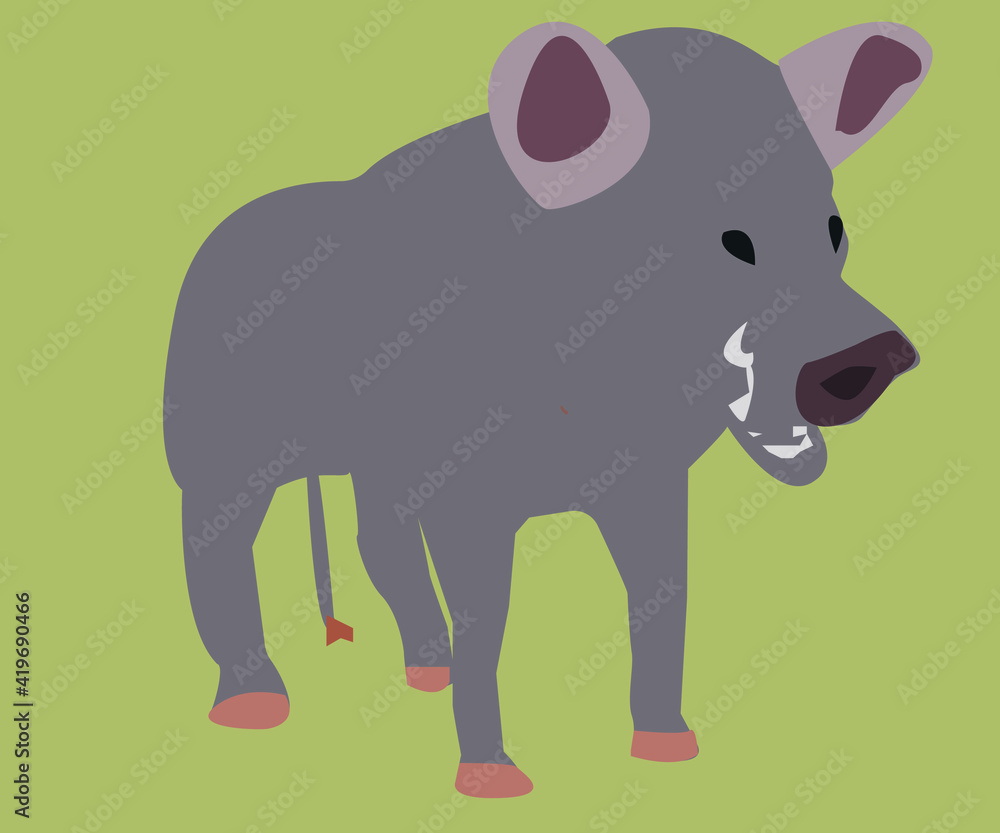 Fototapeta premium a wild boar stands in the forest