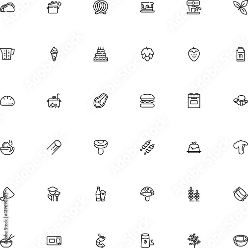 icon vector icon set such as: bake, holiday, simplicity, condiment, eating, cannelloni, honey, rare, cover, unusual, japan, celebrate, herbs and spices, slow, roast, fun, microwave, t-bone, milk