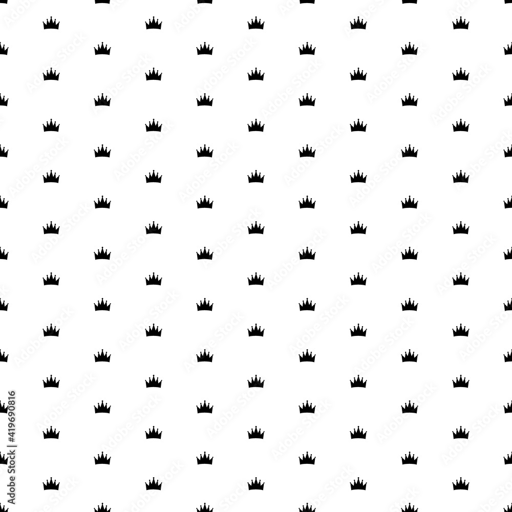 Square seamless background pattern from black crown symbols. The pattern is evenly filled. Vector illustration on white background Square seamless background pattern from black crown symbols. The pattern is evenly filled. Vector illustration on white background